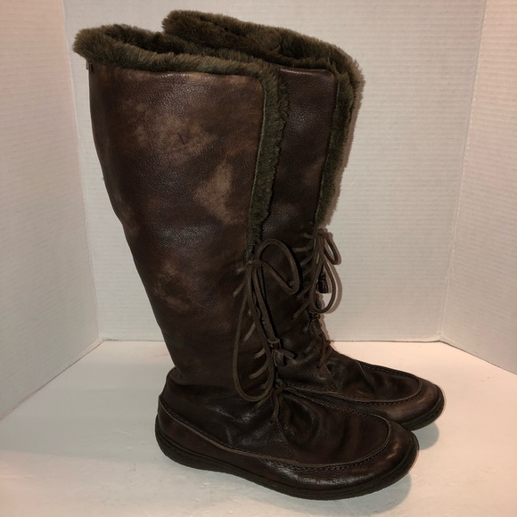Camper Dark Brown Fur-Lined Winter Boots - Picture 4 of 7